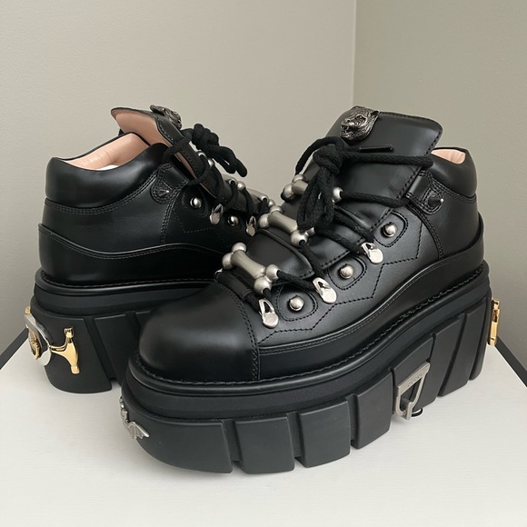 GUCCI platform biker boots - Picture 3 of 13
